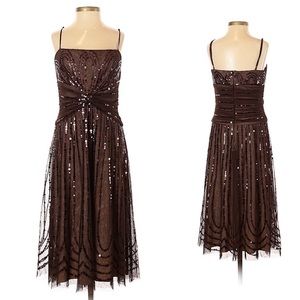 {BCBGMAXAZRIA} Chocolate Brown Sequin Dress
